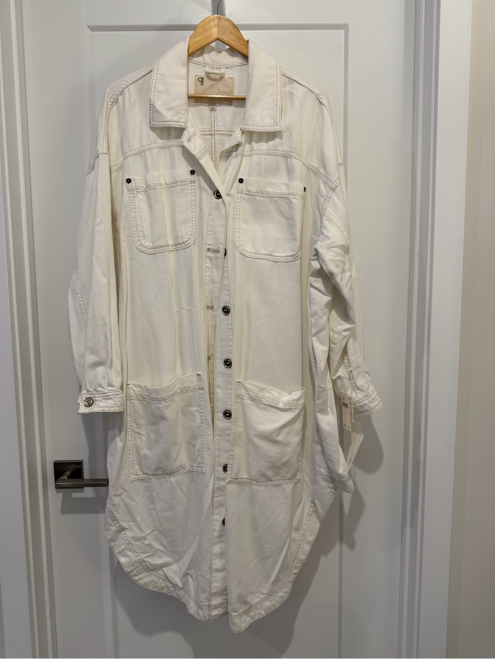 Anthropologie Pilcro Women's- White light weight denim shirt jacket